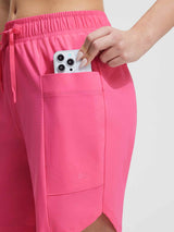 Baleaf pink UPF 50+ board shorts: phone in side pocket #color_Hot Pink