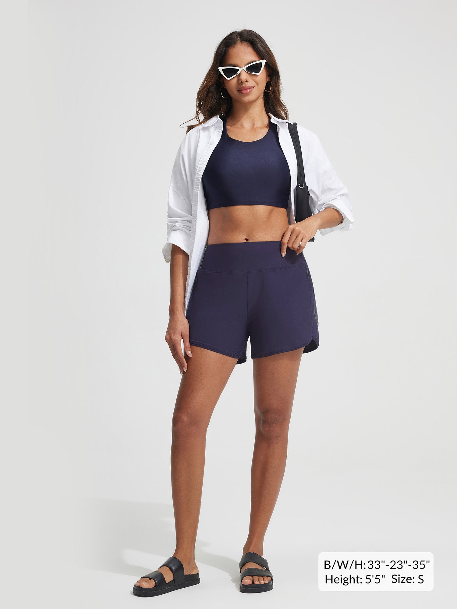 Baleaf UPF 50+ High-Rise Zipper Pockets Board Short 4''