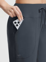 Baleaf dark grey UPF 50+ board shorts with phone in side pocket and drawstring waist. #color_Deep Gray