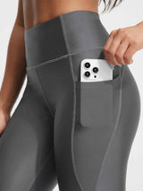 UPF50+ high rise swim capris with side phone pocket #color_Dark Gray