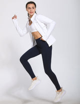 Women's warm white long sleeve fleece cycling jacket #color_White