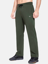 Baleaf men's fleece lined water resistant straight leg pants in army green front view