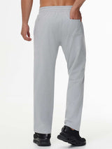 Side view of Baleaf men's light gray water resistant pants with zippered pocket