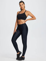 Black women's padded cycling tights with side pockets and reflective elements. #color_Black