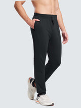 Men's black reflective fleece joggers with zippered pocket. #color_Black