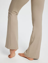 Laureate Women's Khaki 29" Crossover High-Waisted Flare Yoga Pants with side seams. #color_Khaki