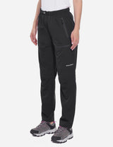 Black BALEAF UPF50+ DWR hiking pants with zippered pockets #color_Black