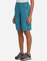 Teal UPF 50+ DWR Laureate shorts with zippered pocket, part of All-Day Active Set #color_Blue.